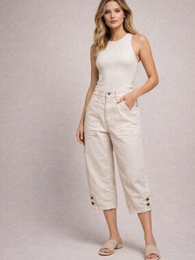 Indigo Poppy High-Rise Utility Cargo Pants - NWT